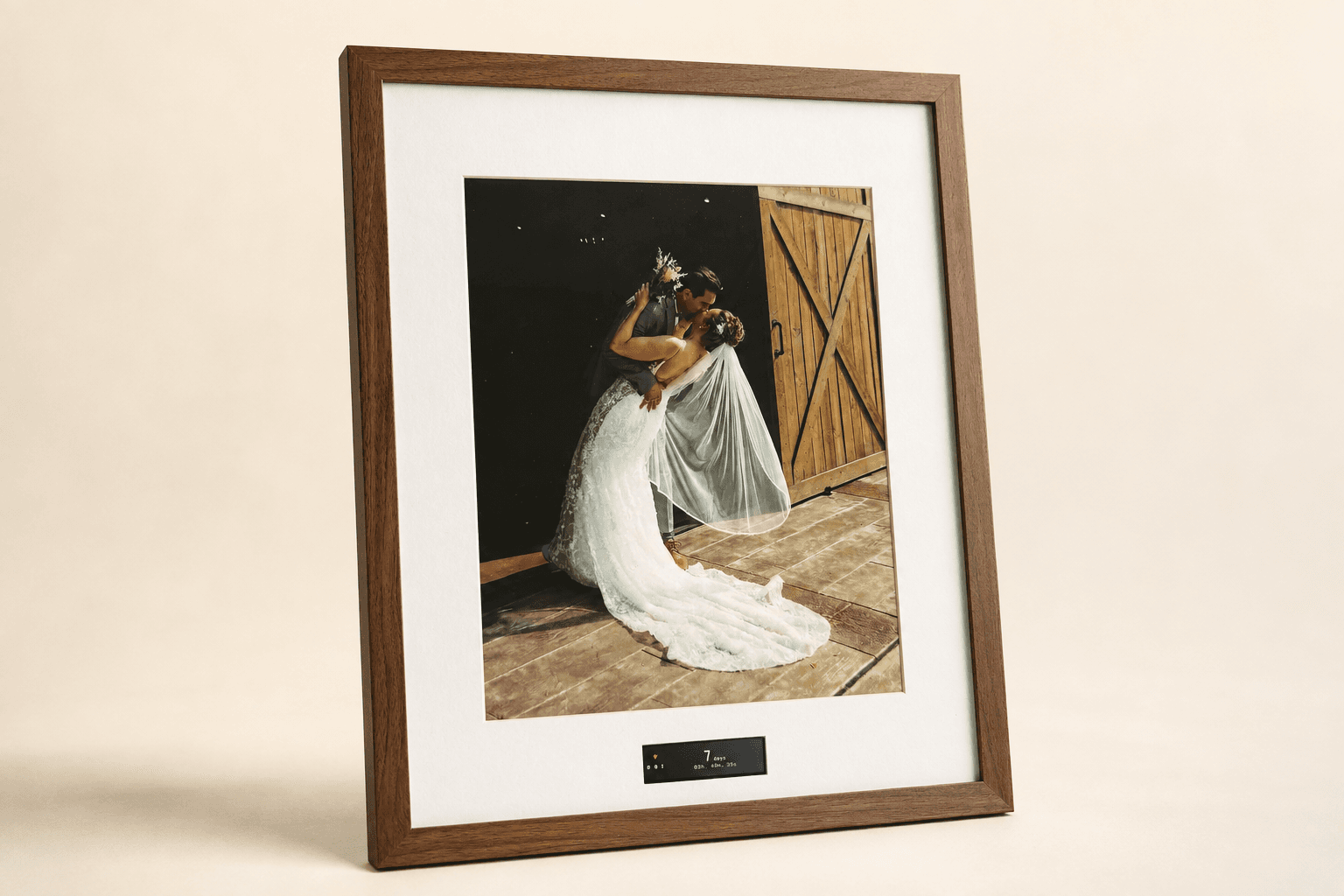 TimeFrame photo frame with a small counter display beneath the photograph