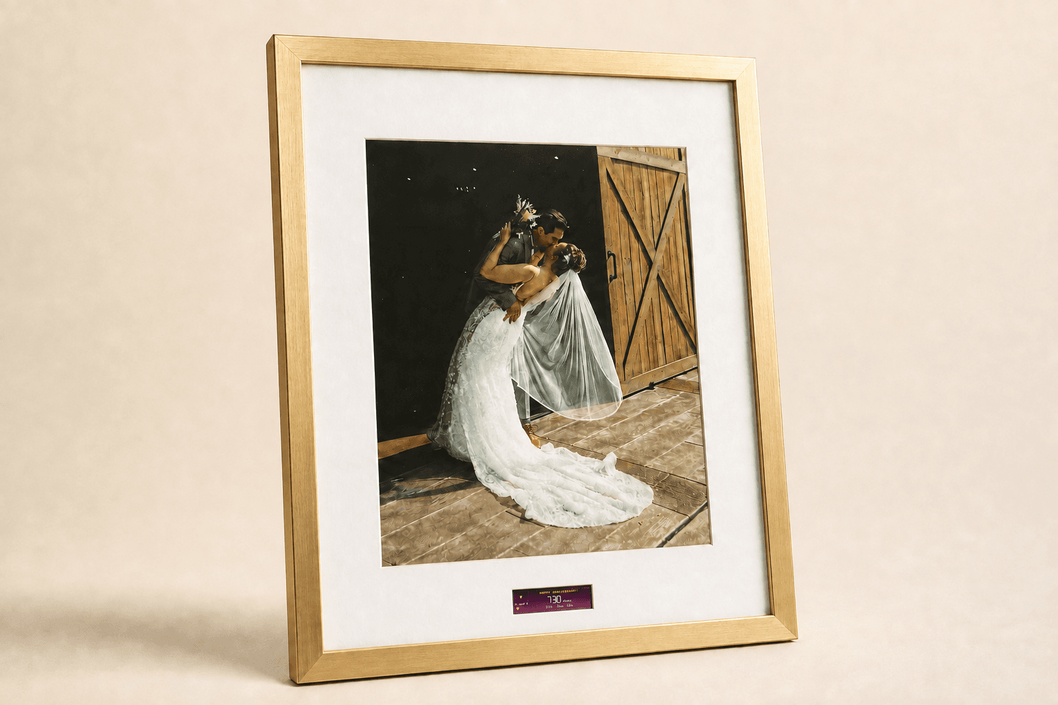 Gold frame finish