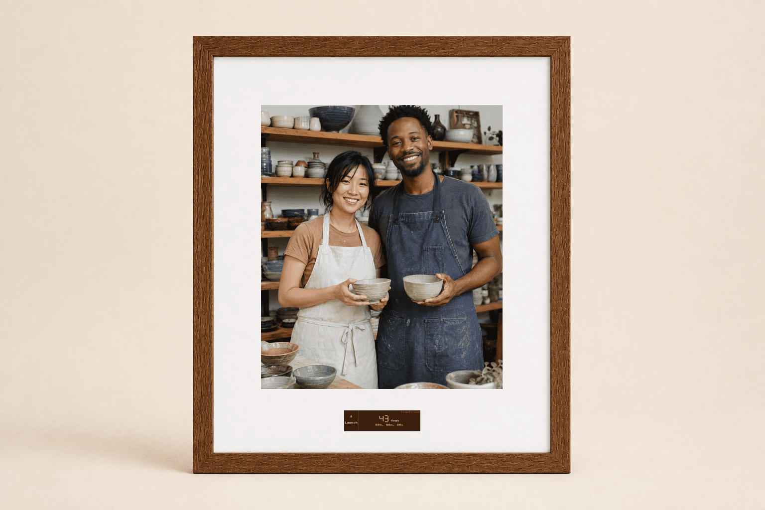 Business launch event with brown finish in studio placement