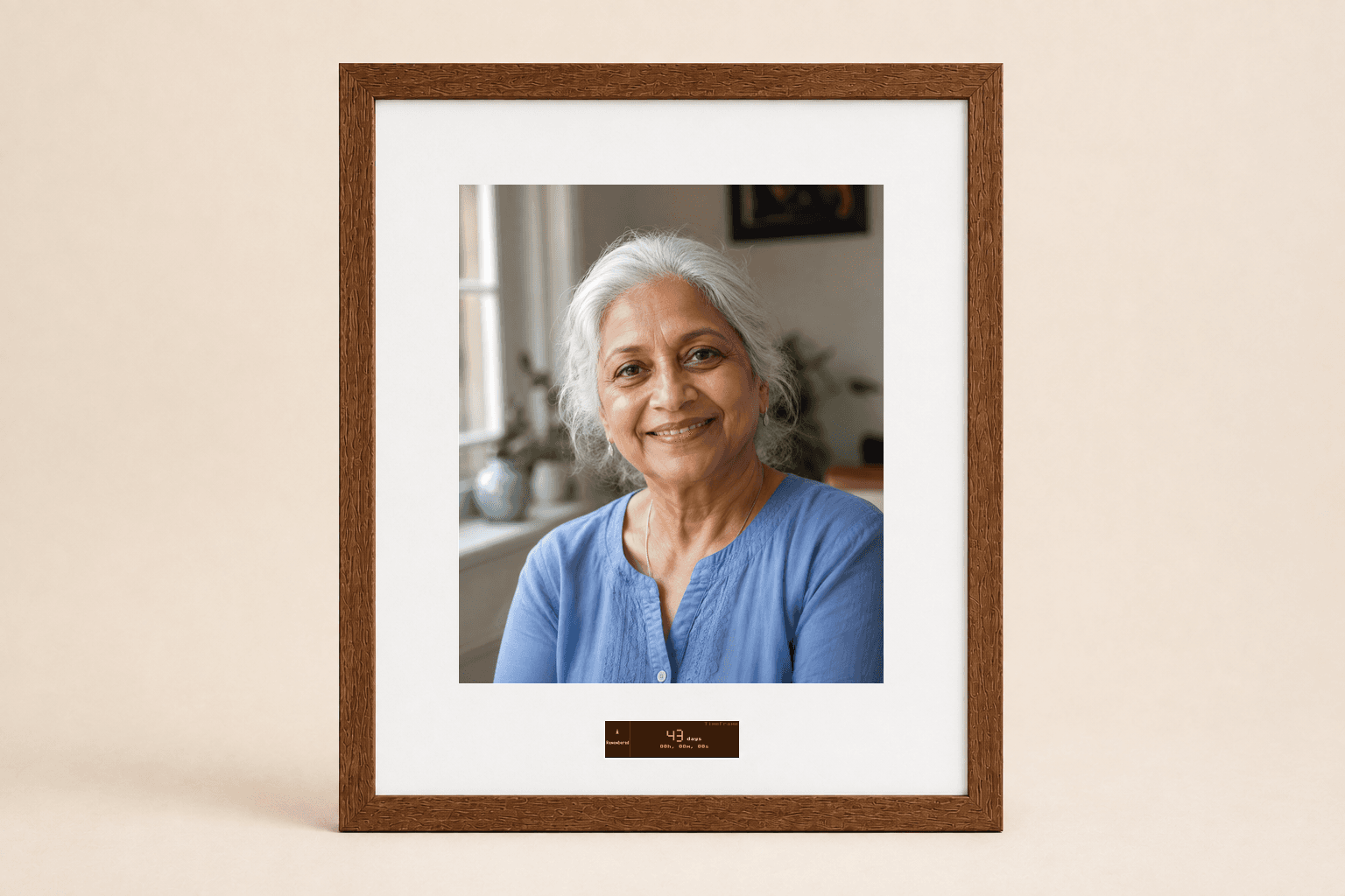Memorial event with brown finish in studio placement