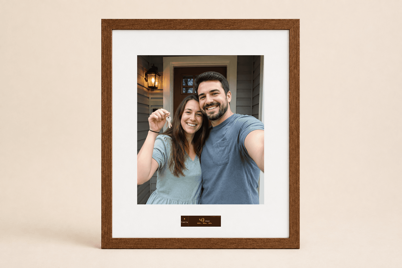 New home event with brown finish in studio placement